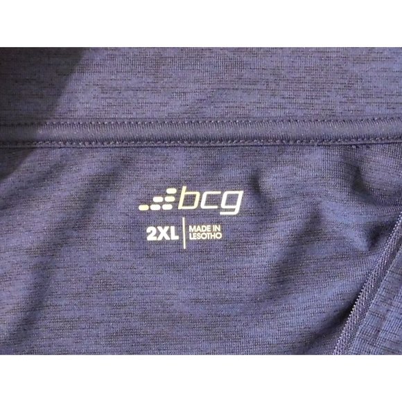 BCG Shirt Jacket 2XL Blue Pullover Zipper Long Sleeve Polyester Big & Tall - Picture 5 of 7